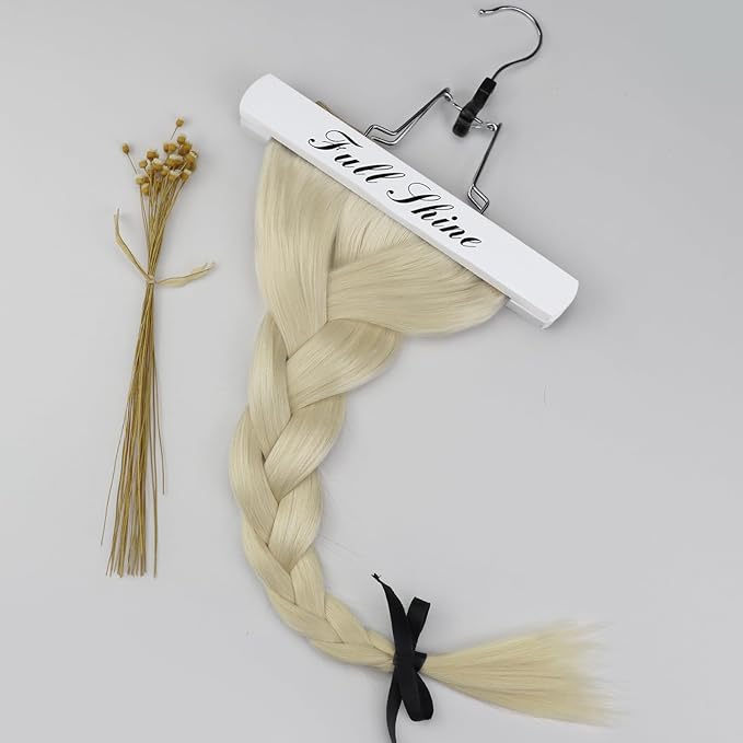 Full Shine Human Hair Clip in Extensions Platinum Blonde Human Hair Invisible Clip in Extensions Long Straight Hair 20 Inch for Thin Hair Ease of Use 60 Grams 3 PCS