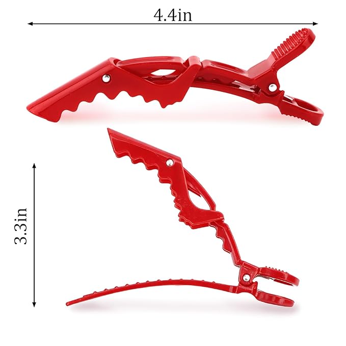 30 Pack Red Alligator Hair Clips for Styling Sectioning Large Salon Pro Hair Clips for Barber Hair Coloring, Cutting, Sectioning Big Gator Clips Hair Styling Accessories for Women Men