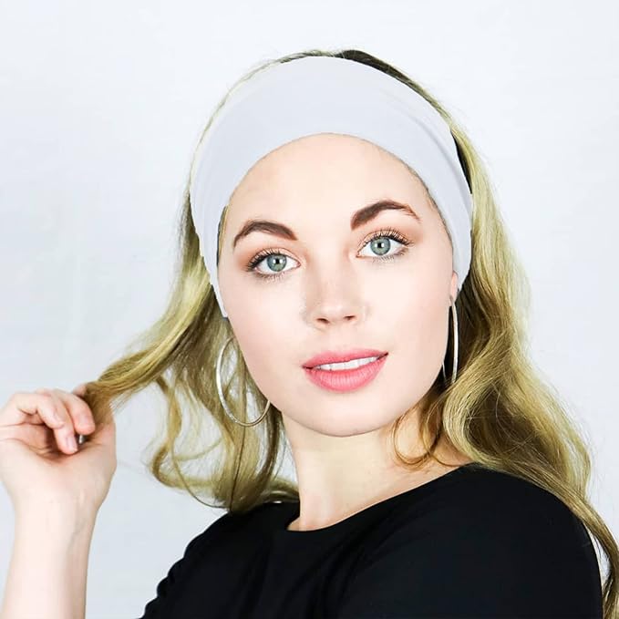 Headbands for Women 3 Pcs Wide Cotton Headband Non-slip Stretchy Elastic Head Wrap Holder Hair Accessories