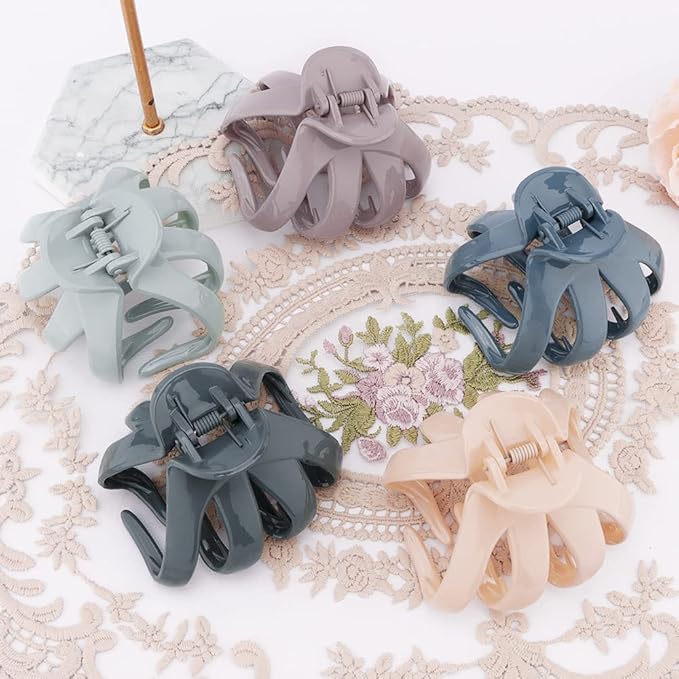 Claw Clips for Thick Hair 5Pcs, Large Hair Clips for Women, Octopus Hair Clips, Strong Grip Jumbo Jaw Clips, Girls Hair Styling Accessories, 3.15"