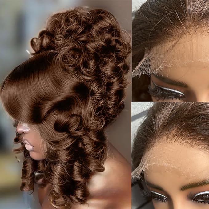 250% Density 5x5 SKINLIKE Real HD Lace Closure Wig, Loose Wave 0.10mm Ultra-thin Swiss Lace Pre-plucked Bleached Small Knots Chocolate Brown Human Hair Wig 22 Inch