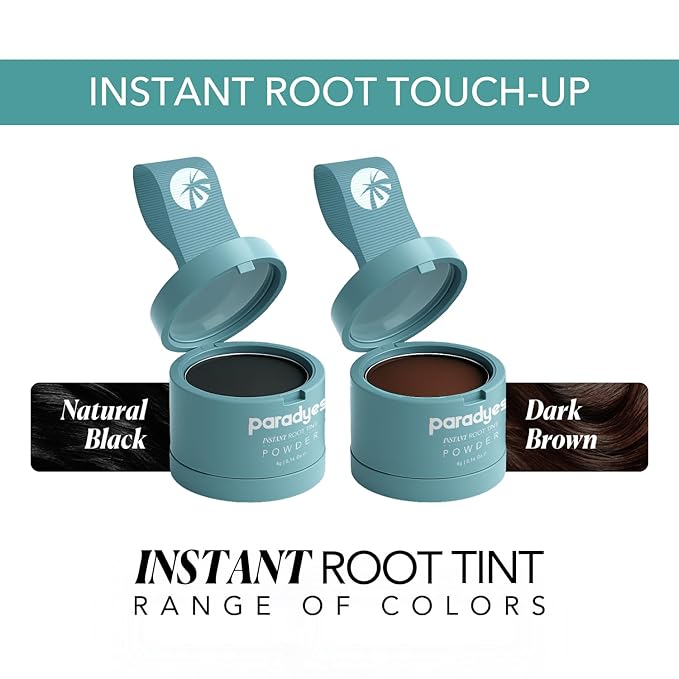Paradyes Instant Root Tint Hairline Powder - Root Touch Up Hair Color for Gray Coverage - Bald Spot Concealing Hair Powder for Women & Men - 24-Hour Stain-Proof - Dark Brown - 0.14 Ounce