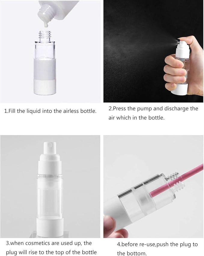 TRENDBOX 30ml / 1oz Airless Spray Bottle Refillable Travel Container for Cosmetic Makeup Water - 6 Pack