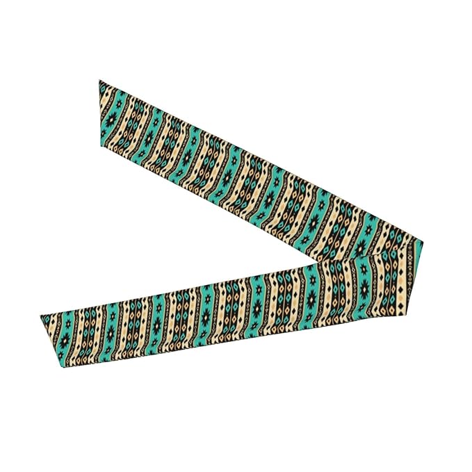 Men Women Cool Sports Sweatband Head Accessories for Yoga Fitness Spa, Elastic Multifunction Tribal Navajo Aztec Geometric Ethnic Pattern Hair Band Headdress
