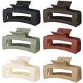 Hair Clip, 3.5 Inch Medium Hair Claw Clips 6 Pack for Women - Brown Hair Accessories