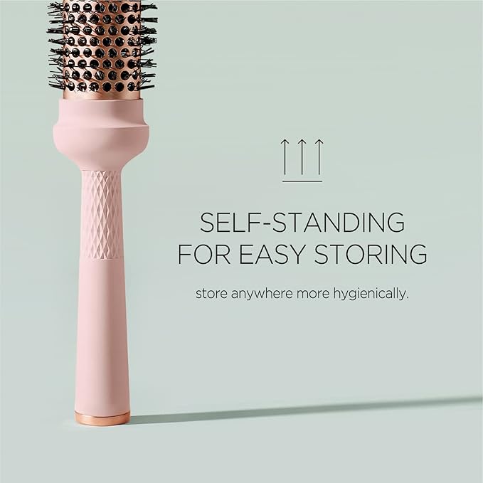 Magic Curling Round Brush (1.3 Inch) - Non-electronic, Self-Standing Round Quick Styling Brush, Great Blowout, Ceramic Coated/Ionic Thermal Barrel,Blowout Volume, Wave Styler, Volumizer