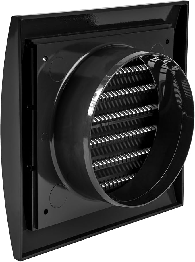 Repa Market 4 Inch White Dryer Vent Hood/Duct Cover for Walls or Ceiling/ABS Plastic Louvered Air Grille with Built-In Mesh Screen/Exhaust and Dryer Vent Covers for Indoor & Outdoor Use