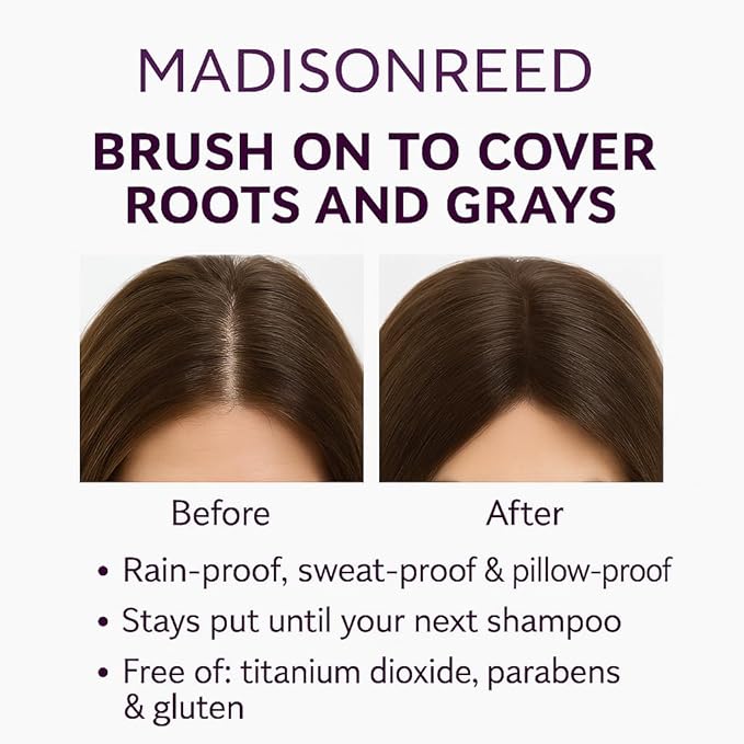 Madison Reed Root Touch Up + Brow Filler, Terra Medium Brown, Instant Gray Coverage, Fills in Brows & Thinning Hairlines, Temporary Concealing Powder, 0.13 oz (60 uses)
