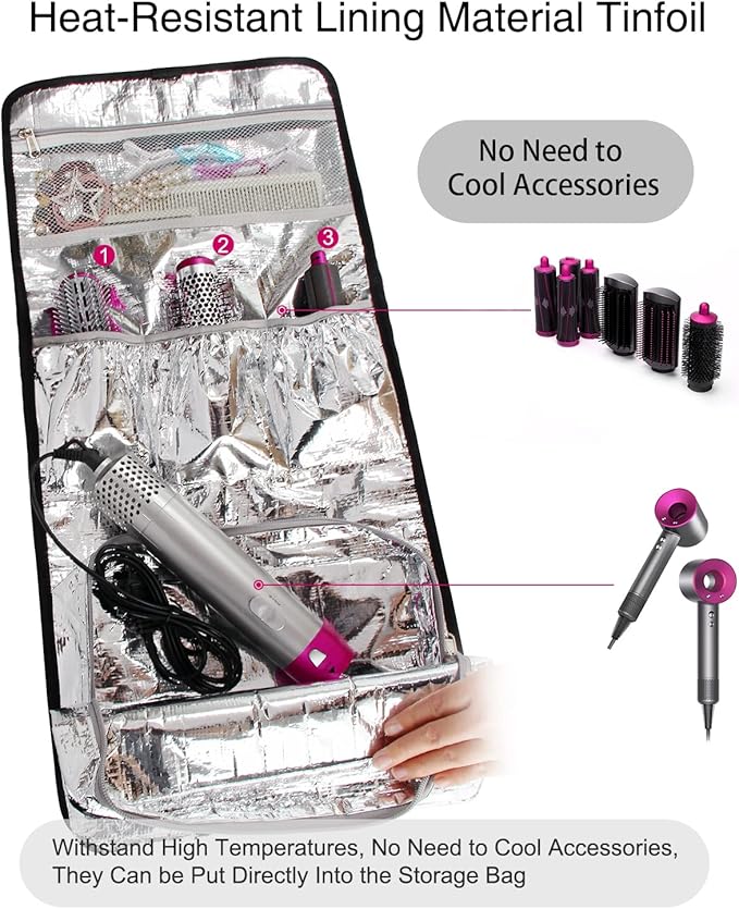 TANTO Travel Carrying Bag for Hair Dryer Hair Tools Organizer Case for Dyson Waterproof Dustproof Hair Accessories Tools Storage Bag for Hairdryer Styler Organizer Bag