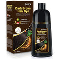 Hair Dye Shampoo for Gray Hair Coverage, 3-in-1 Semi-Permanent Color Shampoo for Women & Men Dark Brown