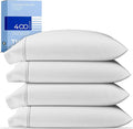 THREAD SPREAD 100% Cotton Pillowcases Standard/Queen Size Set of 4-400 Thread Count Cotton Pillowcases, Ultra Soft Cool Sateen Weave Pillow Cases for Sleeping, Set of 4 Pillow Covers (Silver)