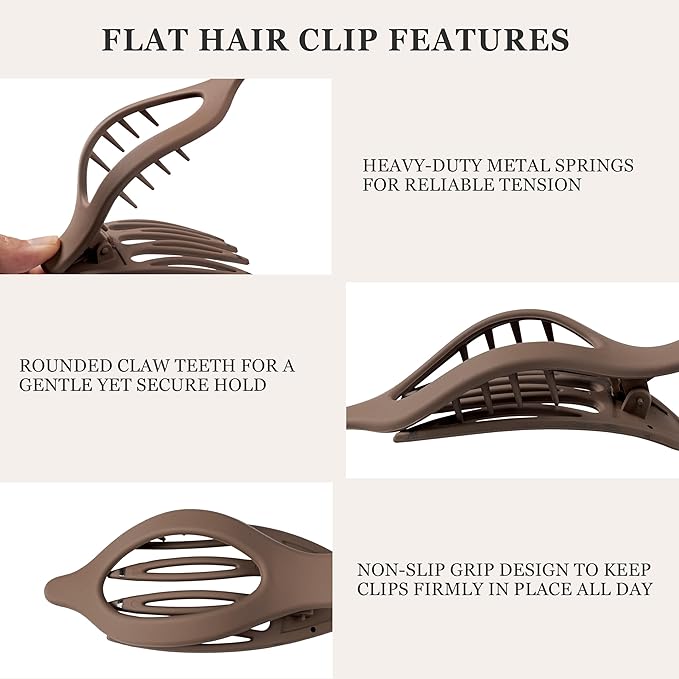 3 Styles 12PCS Hair Clips for Women Small Medium Big Claw Clips for Thin Thick Hair 4.6'' Flat Hair Claws 2'' Rectangle Hair Claw Small Flower Clips Combination |Hair Accessories for Women