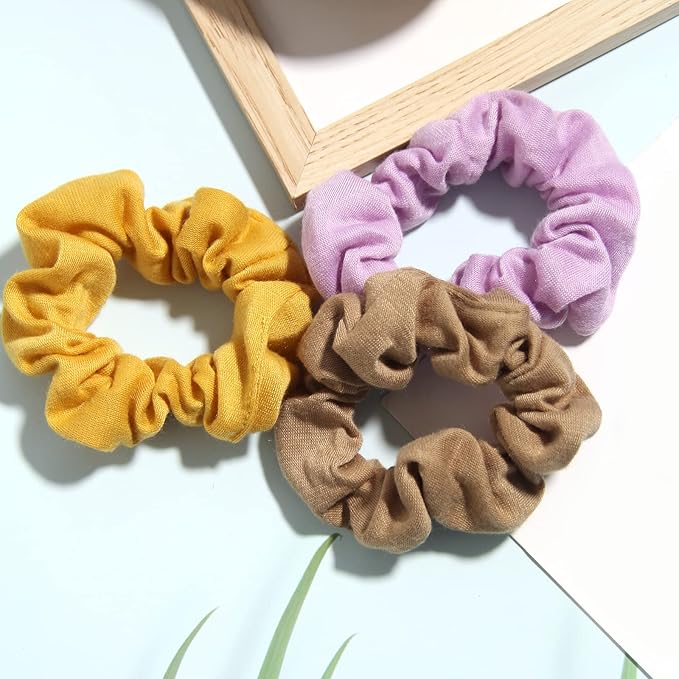 SUSULU Pack of 16pcs Soft Hair Scrunchies Single Jersey Solid Color Ponytail Holders Elastic Hair Ties for Women Accessories