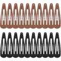 WILLBOND 30 Pieces 3.1 Inch Large Metal Snap Hair Clips Nonslip Barrettes Women Hair Accessories (Brown and Black)