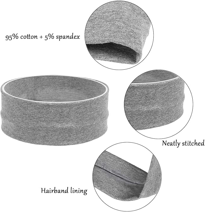 Yoga Headbands for Women, Non Slip Elastic Sweat Hairbands, Solid Color Head Accessories Headscarves Hair Hoop, Sweat-Absorbing Hairbands for Sports, Fitness, Running