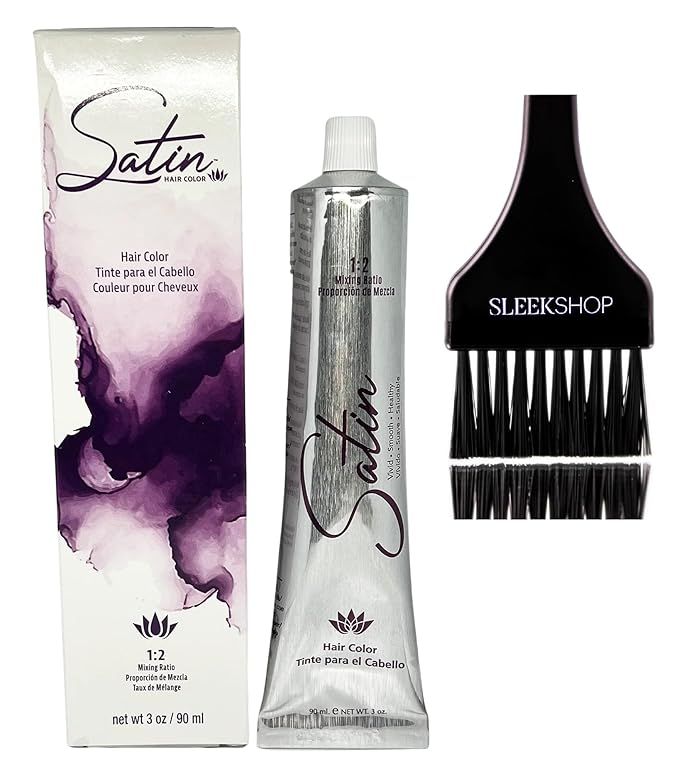 Practice SIeekshop Brush + 𝐒𝐚tin Hair Color, D𝐞v𝐞𝐥o𝐩𝐥us Ultra Vivid Fashion Colors, (NEWEST 2024-2025 VERSION) ALOE VERA BASE Low Ammonia Cream Haircolor Dye (7MR - Red Mahogany Blonde)
