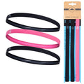 Tough Headwear Athletic Headband Set - Thin Headbands for Women - Elastic Sport Hair Bands Men - Skinny Sports Hairbands - Non Slip Athletic Head Bands for Sports - Black