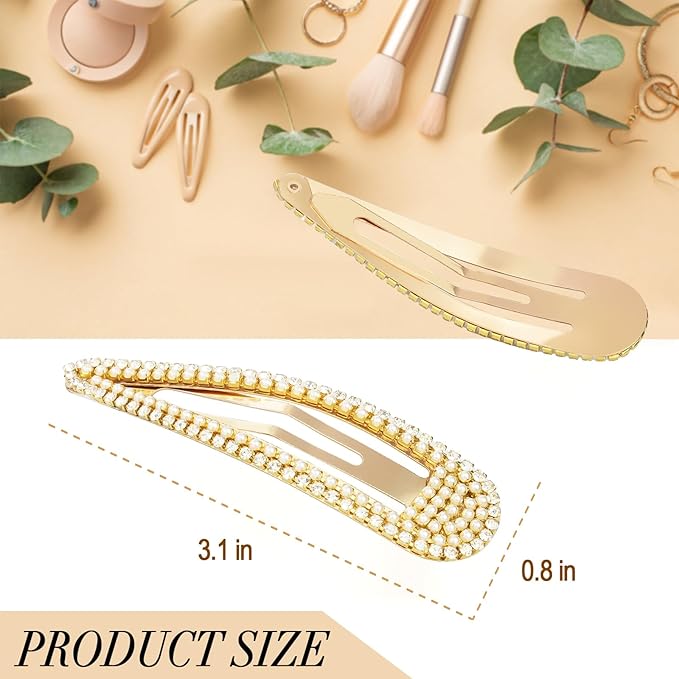 2PCS Rhinestone Hair Clips,Snap Hair Accessories,Decorative Hair Clips,Rhinestone Barrettes For Women Girls(SET18)