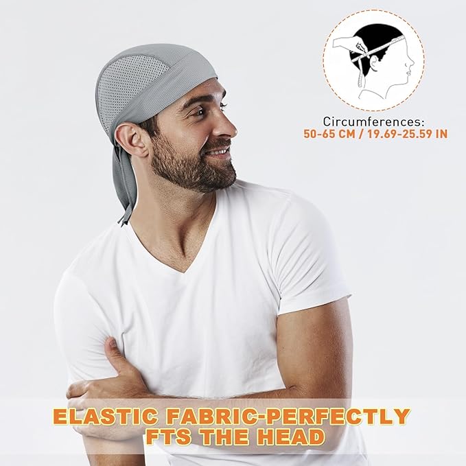 Bandanas Skull Caps for Men, Women Skull Cap Helmet Liner Cycling Hat Durags Motorcycle Bandana Sweat Wicking Do Rag