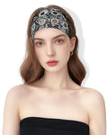 Grommet Headband for Women, Grey Snake 23cm Hollow Out Elastic Hair Band, Eyelets Punk Grunge Stylish Hairband