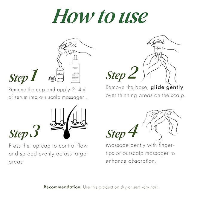 ALFHEIM Saw Palmetto Scalp Serum for Boost Follicle - Infused With Caffeine, Biotin for Thicker Hair - Balance Scalp, Rejuvenate Hair Follicles ＆ Improve Hair Density - 1.69 fl oz + Serum Applicator