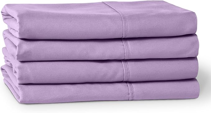 Bare Home Microfiber Bulk Pillow Cases - King Set of 4 - Cooling Pillowcases - Double Brushed - Lavender Pillowcases 4 Pack - Easy Care (King - 4 Pack, Lavender)