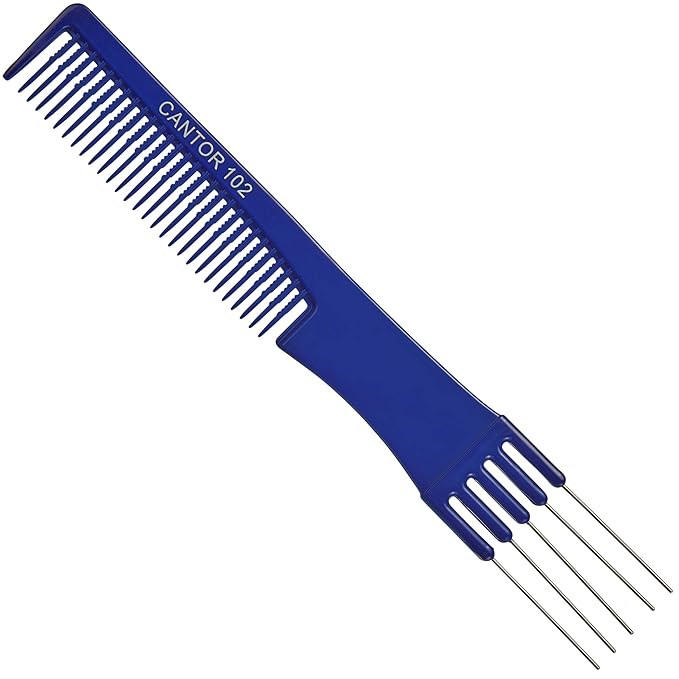 Lift Teasing Comb and Hair Pick 1 Pack, Five Stainless Steel Lifts - Chemical and Heat Resistant Detangler Styling Tool Anti Static Comb for All Hair Types By Cantor
