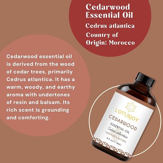Cedarwood Essential Oil for Diffuser Room Spray Household - 4 Oz