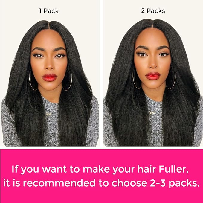 Lashey Seamless Clip in Hair Extensions Human Hair 150g 9pcs Kinky Straight Natural Black 24 Inch Long Clip in Hair Extensions Real Human Hair with PU Soft Invisi Edge
