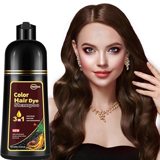 Instant Coffee Hair Dye Shampoo 3 In 1, Coffee Brown Hair Color Shampoo for Women & Men, Natural Hair Dye Shampoo Herbal Brown Shampoo Colors in Minutes 500ML