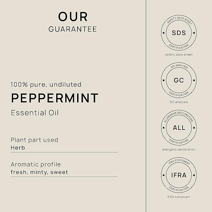 VINEVIDA Peppermint Essential Oil 4 oz - Undiluted Peppermint Oil - DIY Candle Scents for Candlemaking - Bulk Essential Oil for Soap Making Safe for Skin