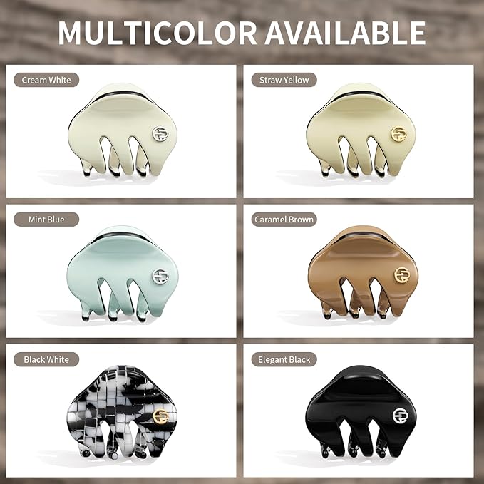 EVITA PERONI Small Hair Clips, Mini Hair Clip for Hair, Little Tiny Claw Clips for Women Girls Half Updo, Cream White