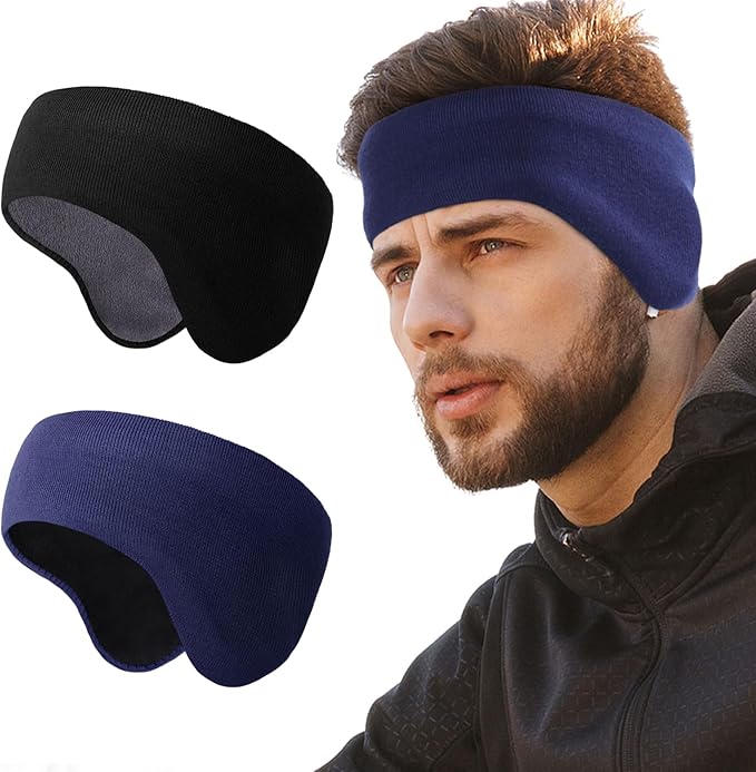 WTACTFUL Double-Layer Fleece Pro, Ear Warmers Muffs Cold Weather Winter Headband Ear Covers for Men Women Ski Running Cycling