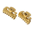 Camila Paris CP2921/2 French Hair Clip for Women, Set of 2 Small 1 inch Gold Girls Hair Claw Clip Jaw Fashion Durable Styling Hair Accessories for Women, Ladies Strong Hold Grip Clamp, Made in France