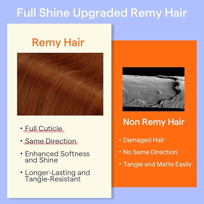 Full Shine Clip in Hair Extensions 24 Inch Copper Human Hair Clip in Extensions Straight Invisible Hair Brazilian Remy Human Hair Copper Red 7 Pcs