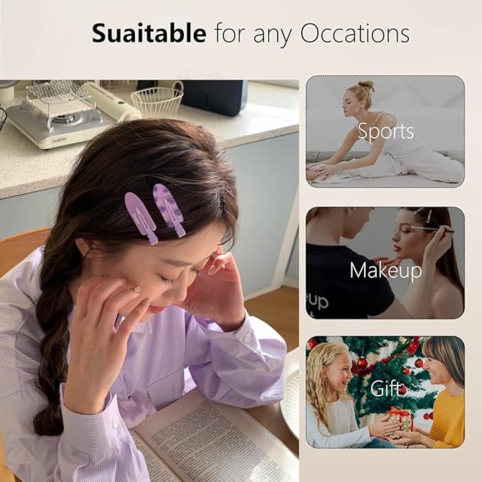 2 Pcs Cute fruit hair clip for Women Girls thick,thin hair.No Bend No Crease Hair Clips for styling sectioning hair barretters fine (grape purple)