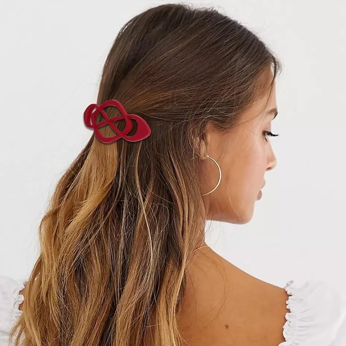 Hair Barrettes for Women 4packs Burgundy Hair Clips French Barrette Vintage HairClips f Stylish Accessories for Women Girls