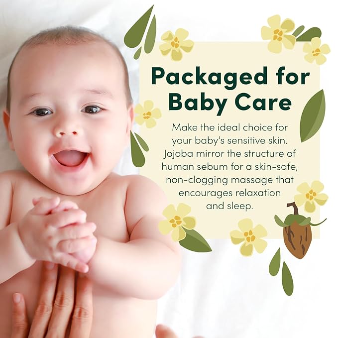 HobaCare Unrefined Organic Jojoba Oil for Skin Care, Hair, Beard, Scalp Massage - 100% Pure Carrier Oil for Perfume or Soap Making - Natural, Vegan, Cruelty-Free, Hexane-Free, Long Shelf Life (32 oz)