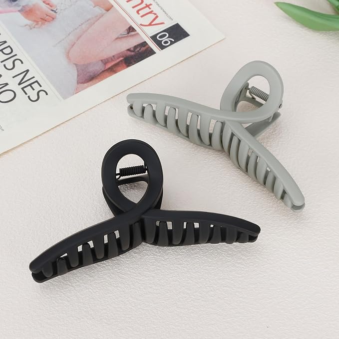 Big Hair Claw Clips Large Matte Butterfly Hair Clips 5.1" Oversize Hair Clip for Long Thick/Thin Hair Barrette Accessories for Women's and Girl's 4 PCS