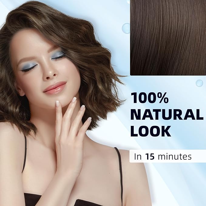 Ivnil Brown Hair Dye Shampoo Gray Hair Coverage Champu Con Tinte Para Canas Hair Color Herbal 3 in 1 Men and Women,Instant Coloring in Minutes (Brown color)