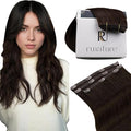 RUNATURE Brown Clip in Hair Extensions, Real Human Hair Clip in Extensions, Short Hair Extensions Clip Ins 10 Inch, Double Weft Remy Natural Hair, Tangle Free, 50g 3pcs #2 Dark Brown