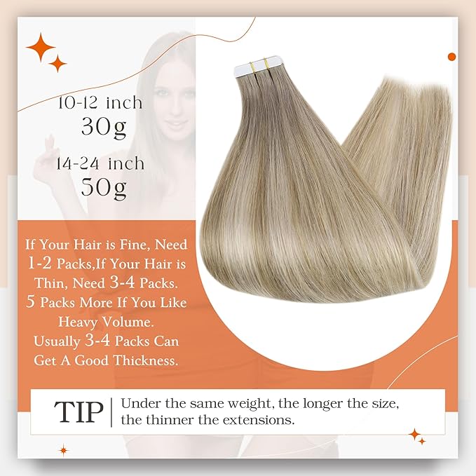 Full Shine Balayage Tape in Extensions Color 19/8/60 Tape in Hair Extensions Human Hair 22Inch Seamless Skin Weft Double Sided Adhesive Extension for Daily Office Look 40Pcs 100G