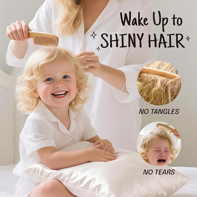 OLESILK 100% Mulberry Silk Toddler Pillowcase for Hair and Skin, Both Sides 19 Momme Pure Natural Silk Travel Pillow Cases with Hidden Zipper, 13"x 18", Charcoal