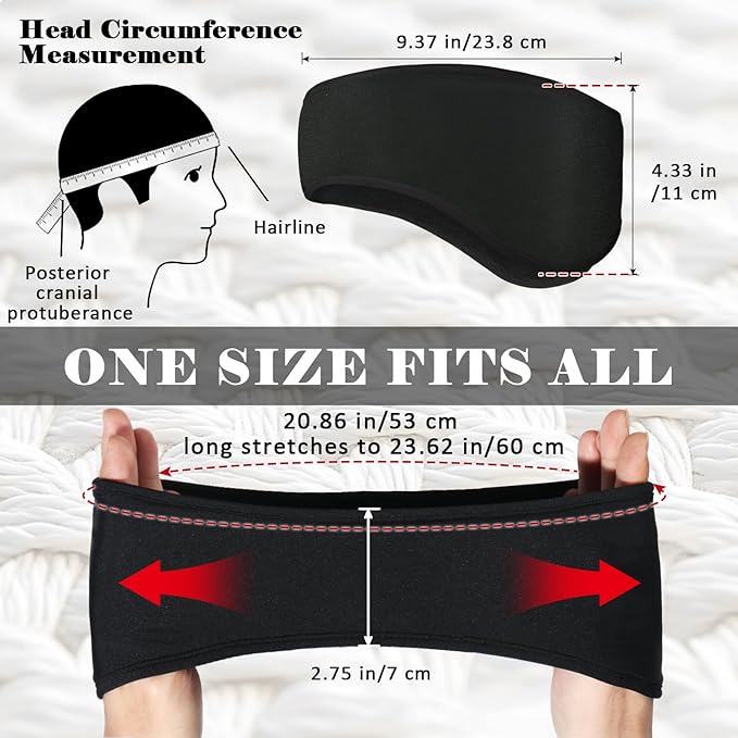 beister Ear Warmers for Women and Men, Fleece Winter Running Headbands with Ear Muffs, Windproof Thermal for Outdoor Sports