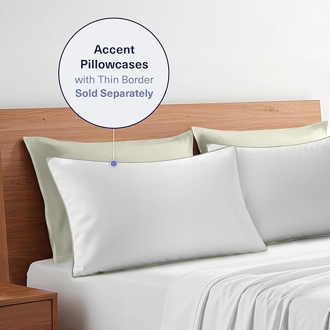 Kickoff Viscose Bamboo Pillowcase, Standard, Set of 2, 100% Organic Hidden Zippered Viscose Bamboo Pillow Case Standard Size, Cooling Pillow Cover for Hot Sleepers (20"x26", Soft Sage)