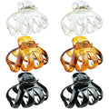 MAORULU Big Claw Hair Clips for Women and Girls, Strong Hold, 6 Packs (Black, Clear, Tortoise)