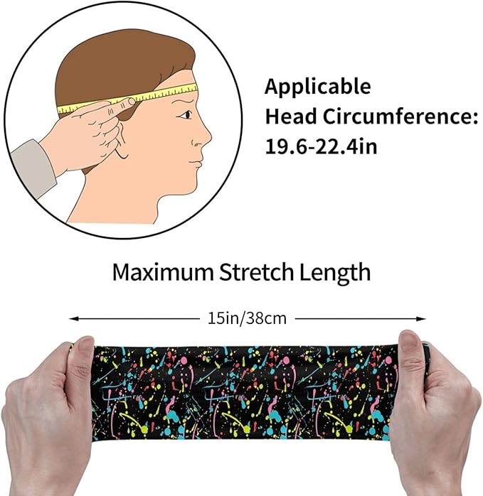 Sports Sweatband for Men and Women, Sweat-Absorbing Headbands for Moisture Wicking, Suitable for Fitness Running Cycling Hiking Yoga Football Exercise
