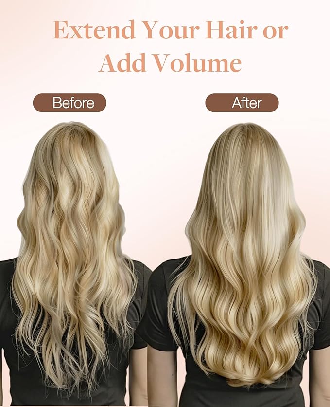 GOO GOO Invisi Edge Tape in Hair Extensions Human Hair, 16/22 Light Blonde Highlighted Golden Blonde, 6pcs 16inch 15g, Virgin Remy Hair, Seamless Injected Tape, Natural Look