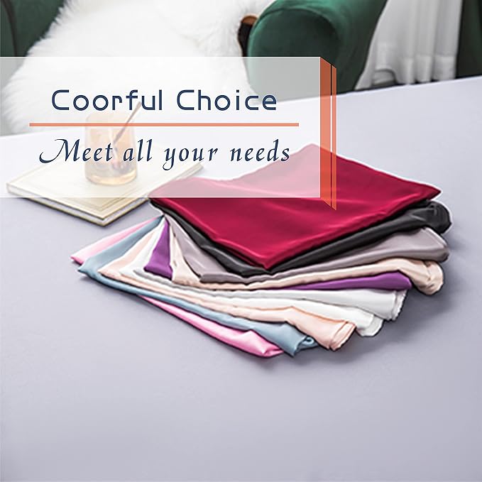 2 Pcs Mulberry Silk Pillowcase for Hair and Skin,Cooling Silk Pillow Case with Hidden Zipper,Allergen Proof Dual Sides Soft Breathable Smooth Silk Pillow Cover for Women(Standard-2PCS,White)