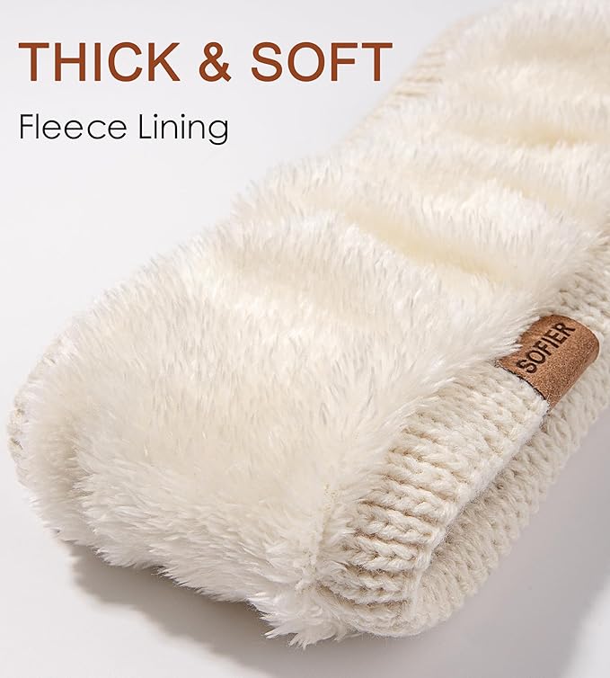 Sofier Winter Headbands for Women 3 Packs Knit Ear Warmers Soft Fuzzy Fleece Lined Cold Weather Ear Muffs Christmas Stocking Stuffers Gifts